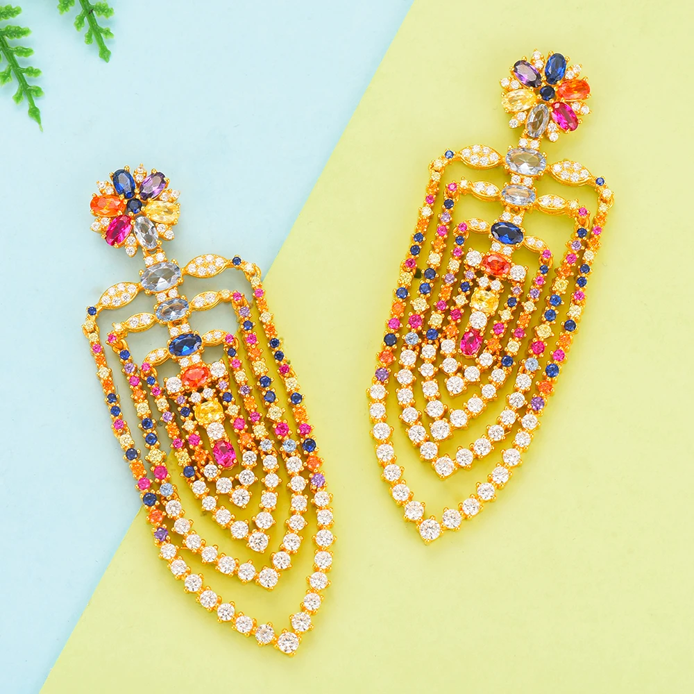 GODKI 75 мм макси размер Подвески Роскошные звенья цепи кисточкой Висячие серьги для