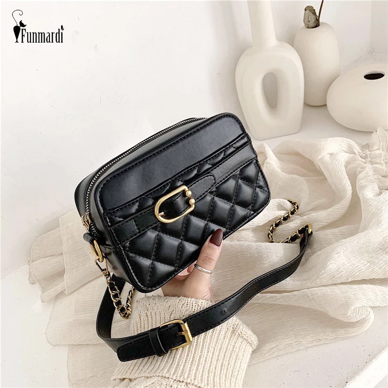 FUNMARDI маленькая квадратная женская сумка с цепочкой дизайнерские сумки на плечо
