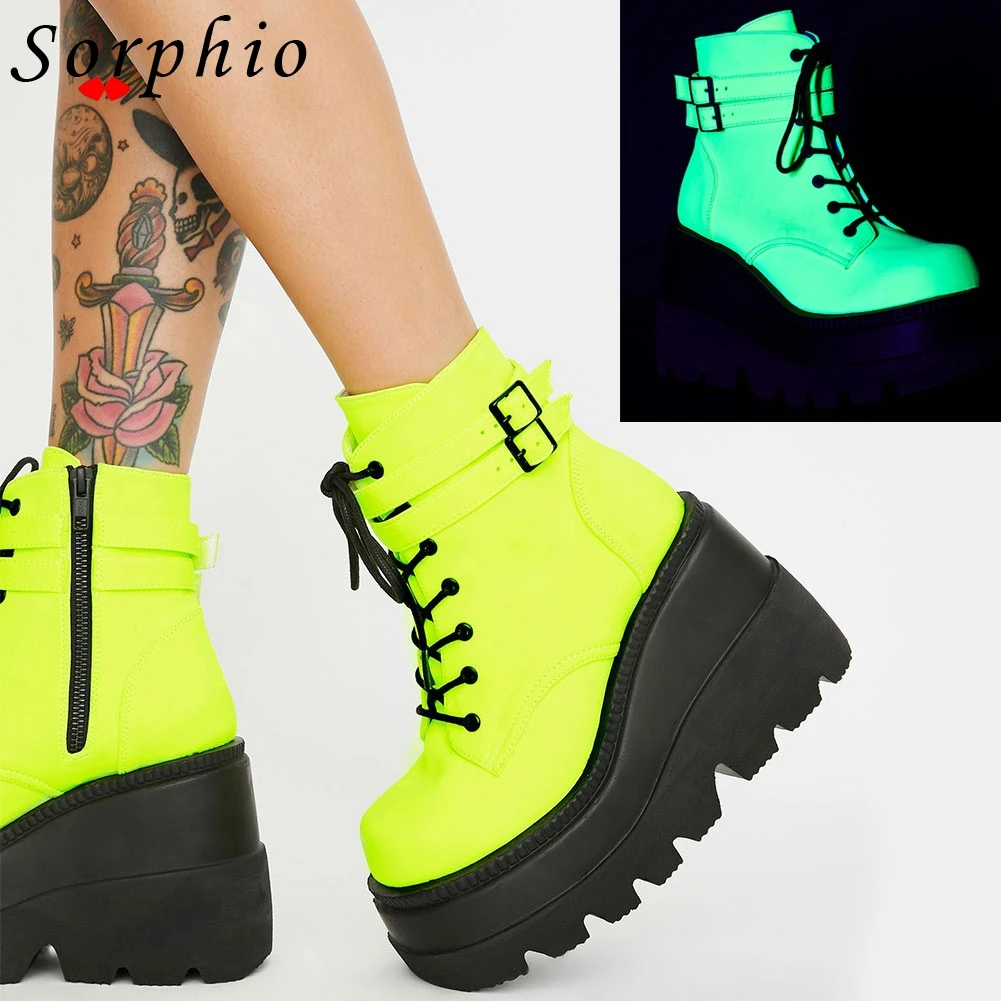 

Female Ankle Boots Round Toe Fashion Popular Buckle Platform Wedges Zipper Hot Sale New Shoes Woman 2021 New Arrival Brand