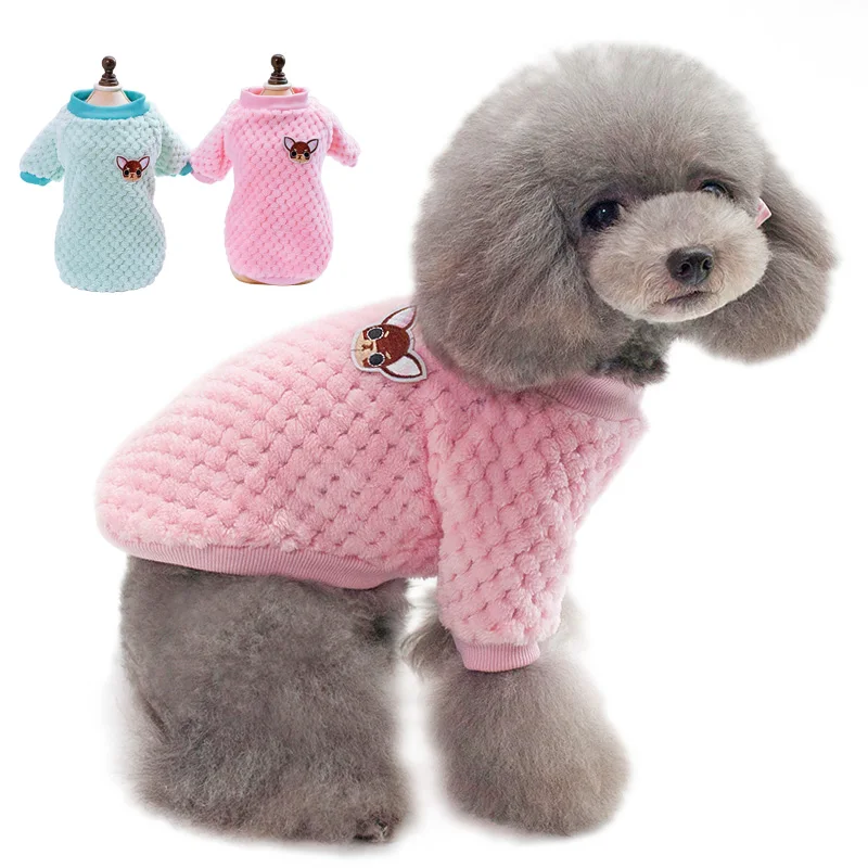 

Pet Dog Clothes For Small Dogs Chihuahua Pug Autumn/Winter Puppy Pet Cat Coat Jacket Warm Fleece Pets Clothing Outfits Pink/Blue