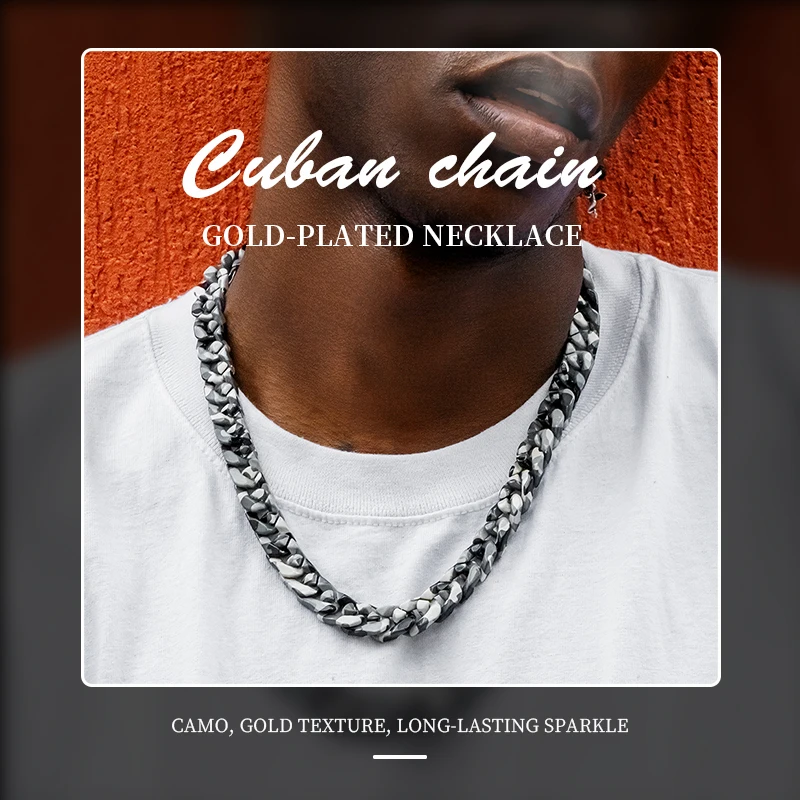 

Customized Plated Iced Out Micro Pave Copper Brass Cuban Link Chain Necklace for Men Hip Hop Necklace Fashion Jewelry Punk