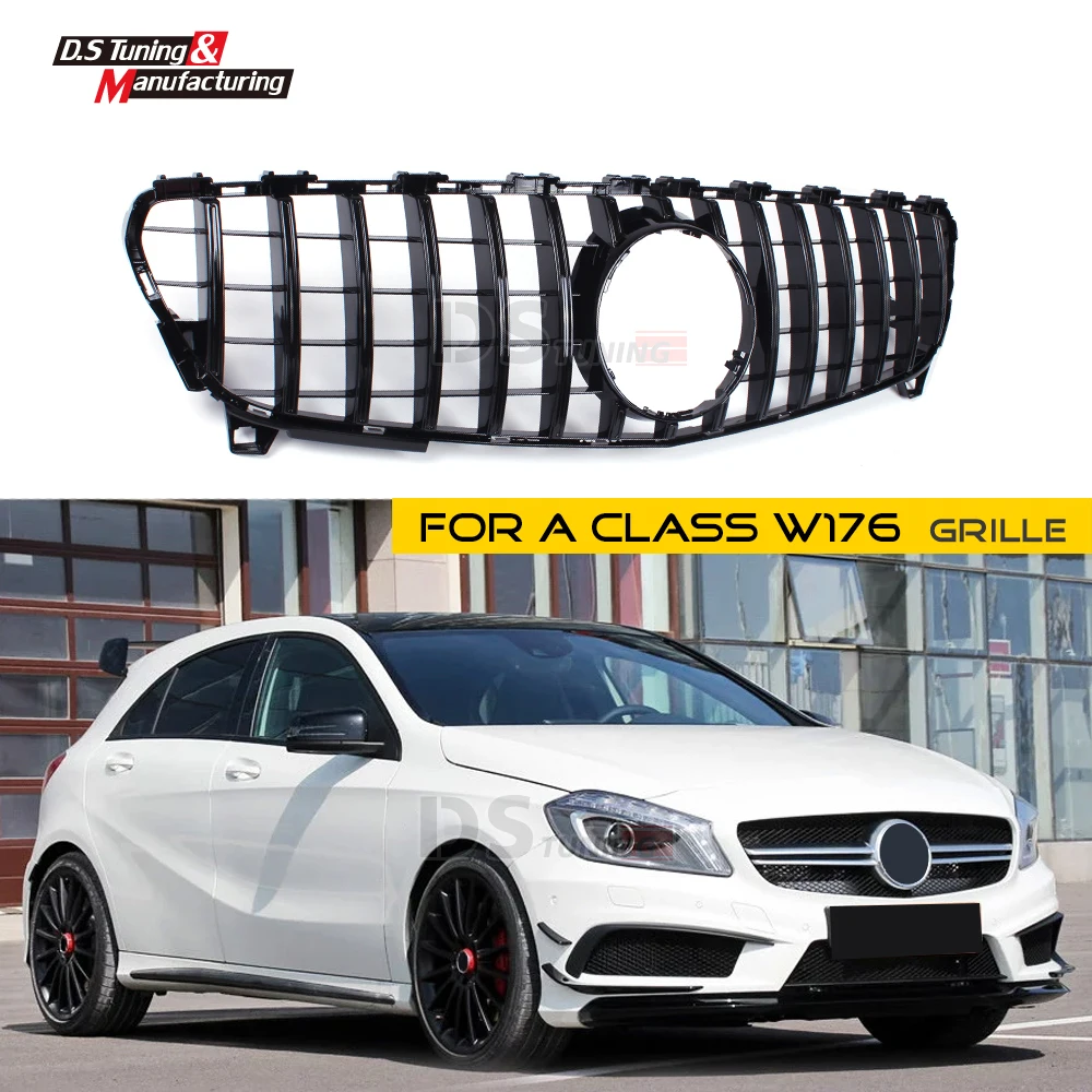 W176 предварительно лицевая решетка для Benz A class ABS Глянец черный/серебристый 2013