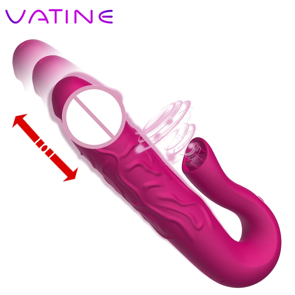 Телескопический фаллоимитатор VATINE массажный вибратор для стимуляции клитора
