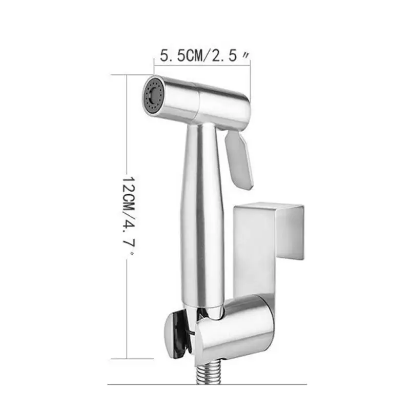 

High Quality Handheld Stainless Steel Bidet Spray Shower Head Shattaf Toilet With Hose Kit US