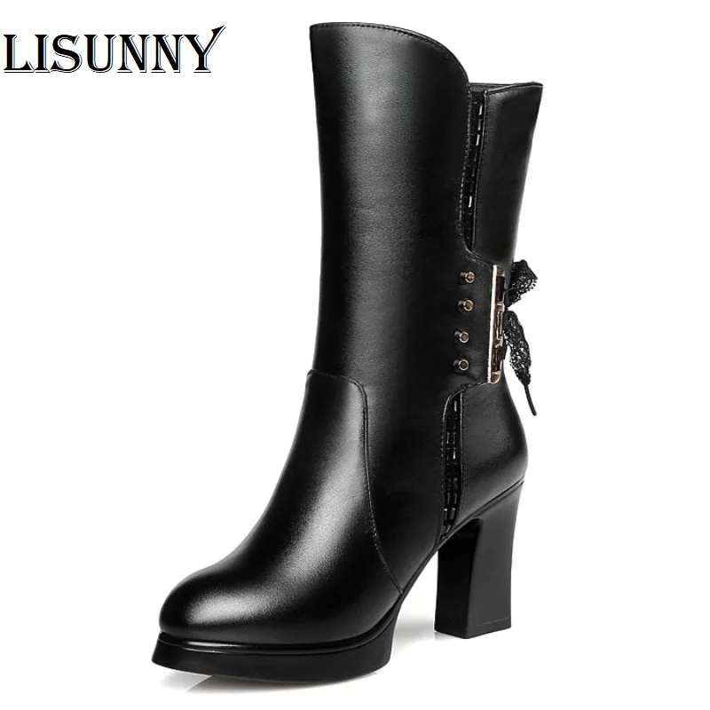 2020 г. женские высокие сапоги новые зимние из натуральной кожи с шерстью