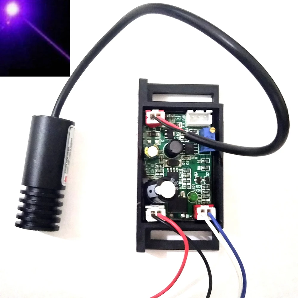 

405nm 100mw Violet/Purple Blue Dot Laser Module 18x45mm w / TTL & DC12V Driver