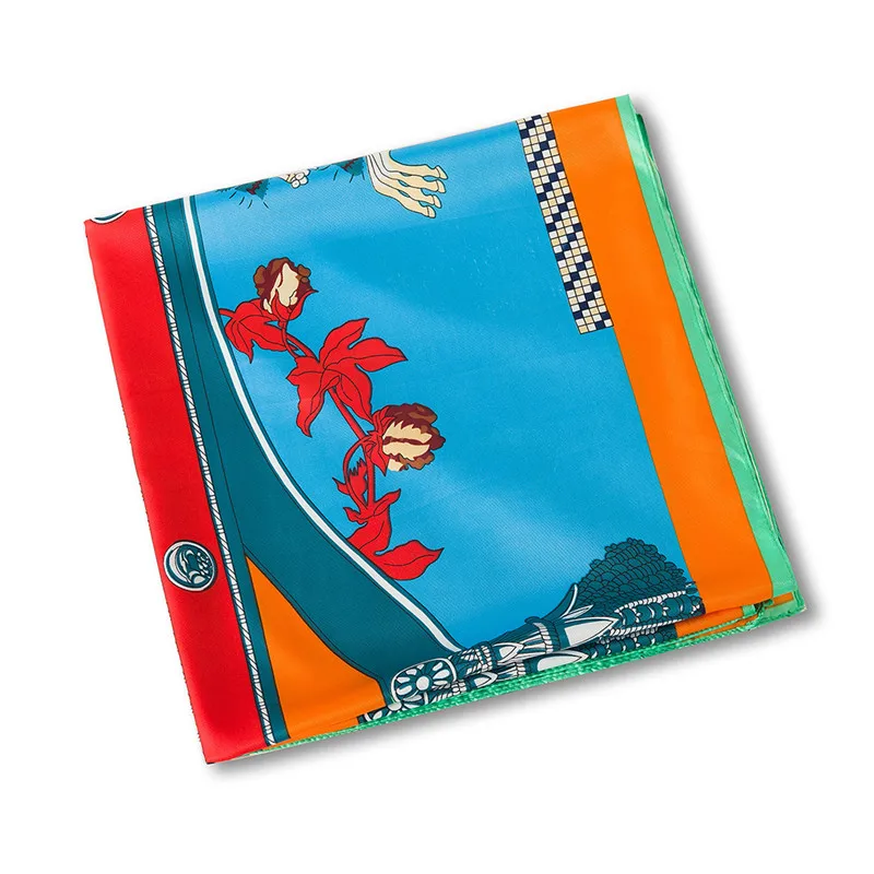 Роскошный брендовый 100% саржевый шелковый шарф POBING женский Шелковый квадратный с