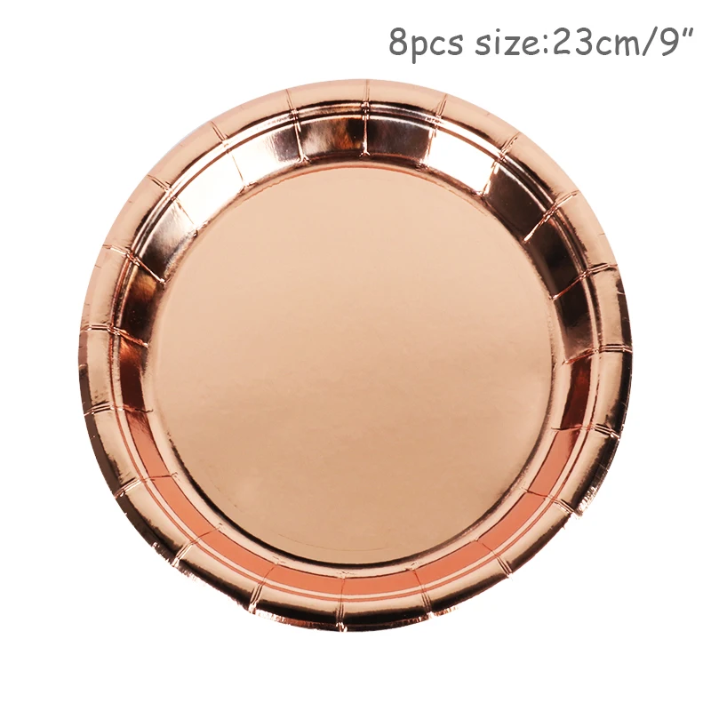 Стаканы из розового золота WEIGAO для дня рождения тарелки розовое золото наборы