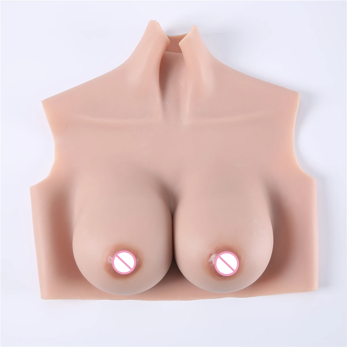 

C-Cup Silicone Breast Fake Boobs Enhancer For Crossdresser Round Collar Shemale Transgender Drag Queen Ladyboy