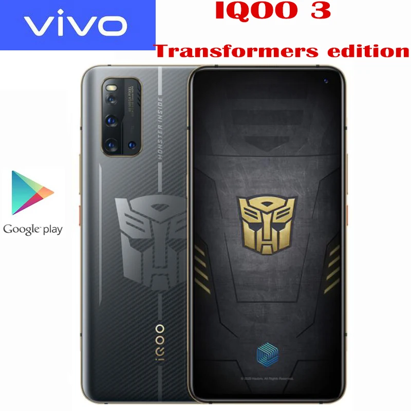 Оригинальный VIVO IQOO 3 Transformors издание 5G Смартфон Snapdragon 865 Android10 6 44 дюймов Super AMOLED 55 Вт