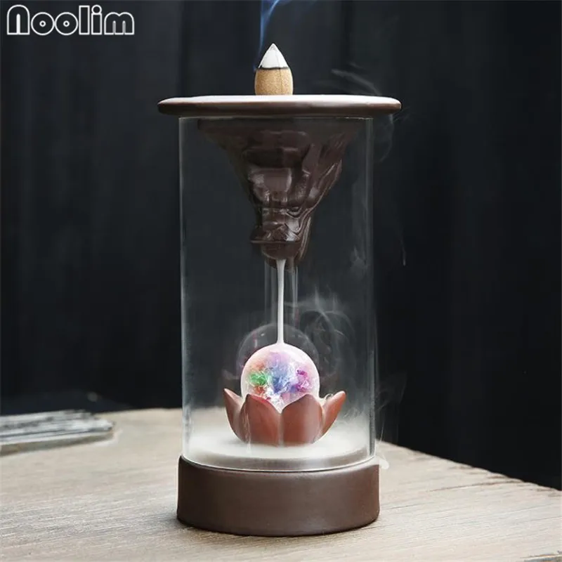 Креативная горелка для благовоний в виде фиолетового дракона из глины