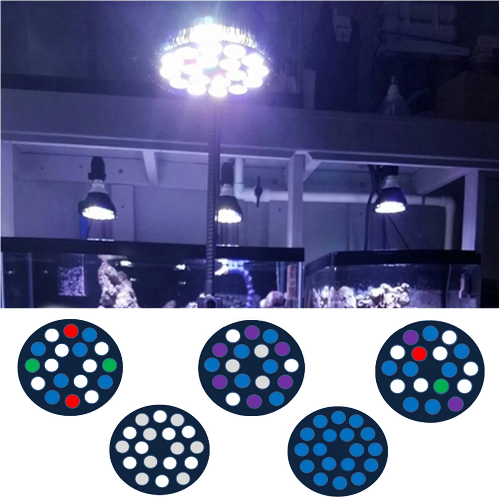 54W Full Spectrum LED Aquarium Lighting E27 Light PAR38 Coral Reef Used for Planted Aquariums Refugiums|Светильники| |