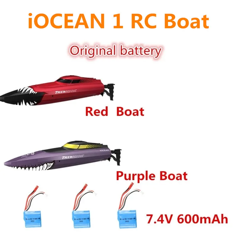 iOCEAN 1 RC Boat Battery 7.4V 600mAh For Speedboat Spare Parts Original Accessories | &amp Accs