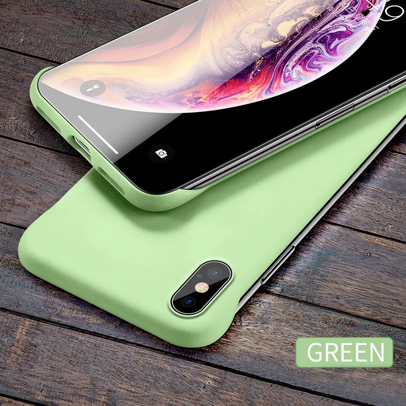 LHLMHL Жесткий ПК с эффектом потертости безрамный чехол для телефона iphone 6 S 7 8 Plus XR X XS