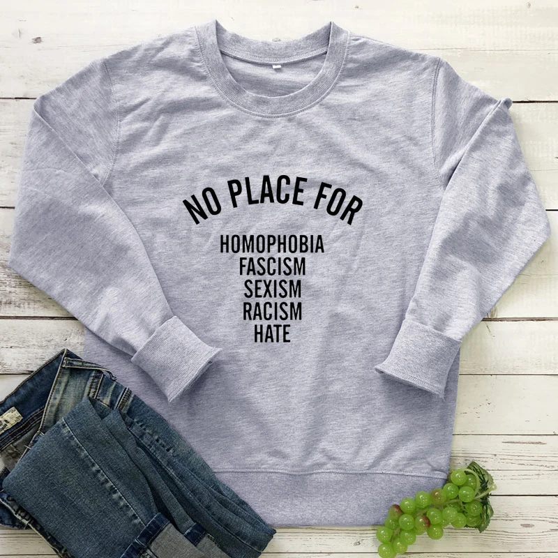 Свитшот без места для гомофобии забавный женский джемпер raзма повседневный