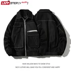 LAPPSTER-Молодежная мужская зимняя куртка с большими карманами 2022 Мужская однотонная цветная яркая Мужская винтажная Корейская ветровка 4XL