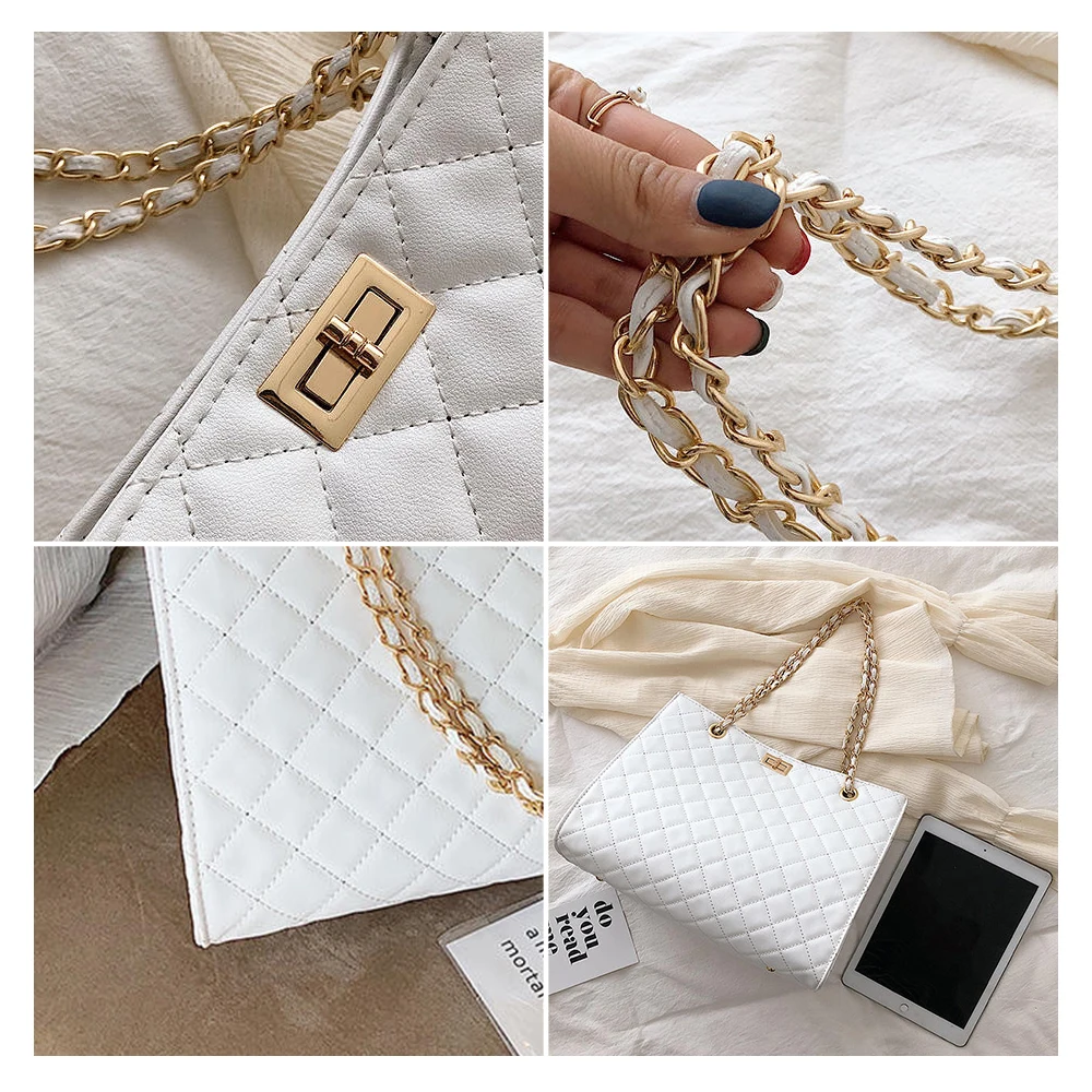 Модная женская кожаная сумка через плечо на цепочке знаменитая дизайнерская