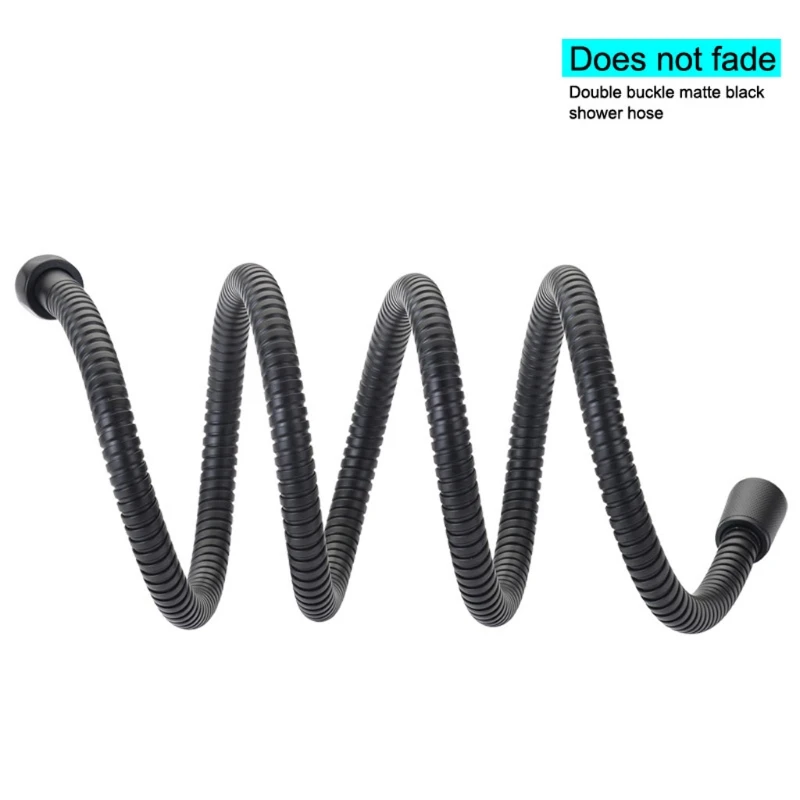 

Metal Bathroom Hand Held Black Shower Head with Long Hose High Pressure Massage Spa Hand Held Showerhead Kit