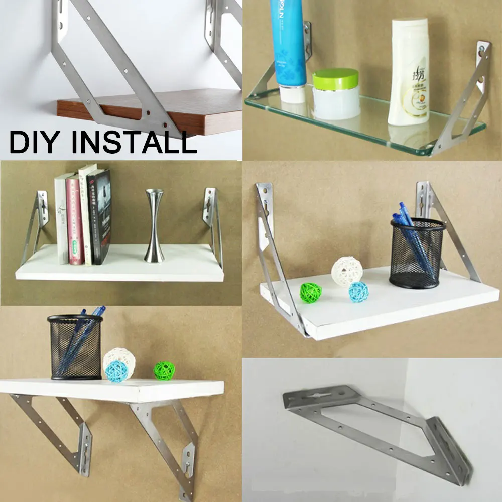 

YUMORE 12Pairs Stainless Steel Furniture Connector Three Sides Fixed Angle Shelf Support Bracket Cabinet Hardware