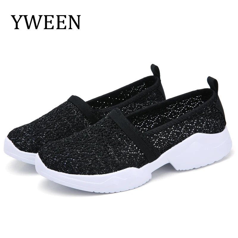 

YWEEN New Spring Women Sneakers Shoes Women Breathable Mesh Shoes Ballet Flats Ladies Slip On Flats Loafers Shoes Plus Size