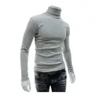 Новинка 2021, осенне-зимний мужской свитер, Мужская водолазка, однотонный Повседневный свитер, мужские облегающие брендовые вязаные пуловеры