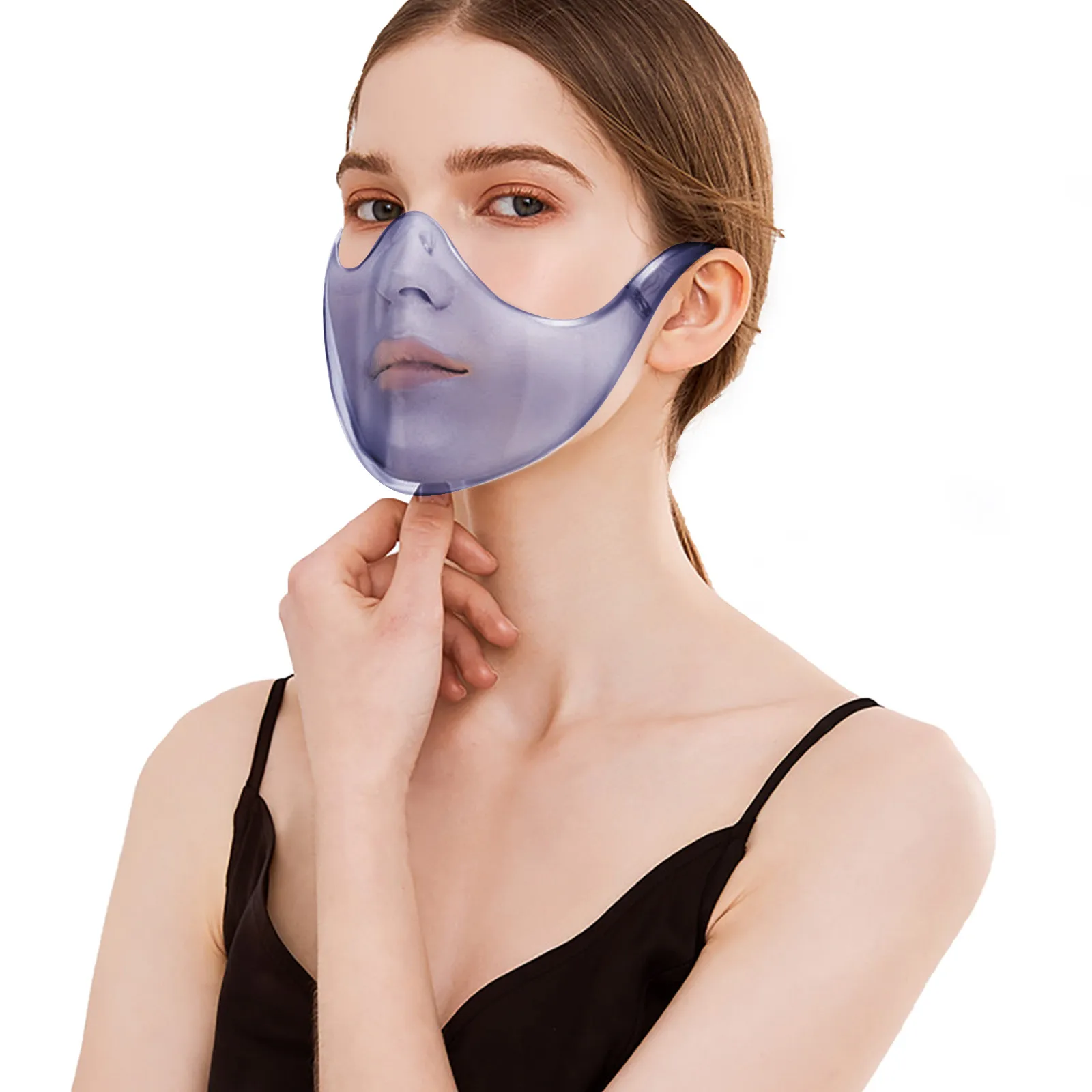 

Durable Transparent Face Protection Clear Face Cover Combine Plastic Reusable Bandanas Anti Fog Breathable Visible Face Shield 5