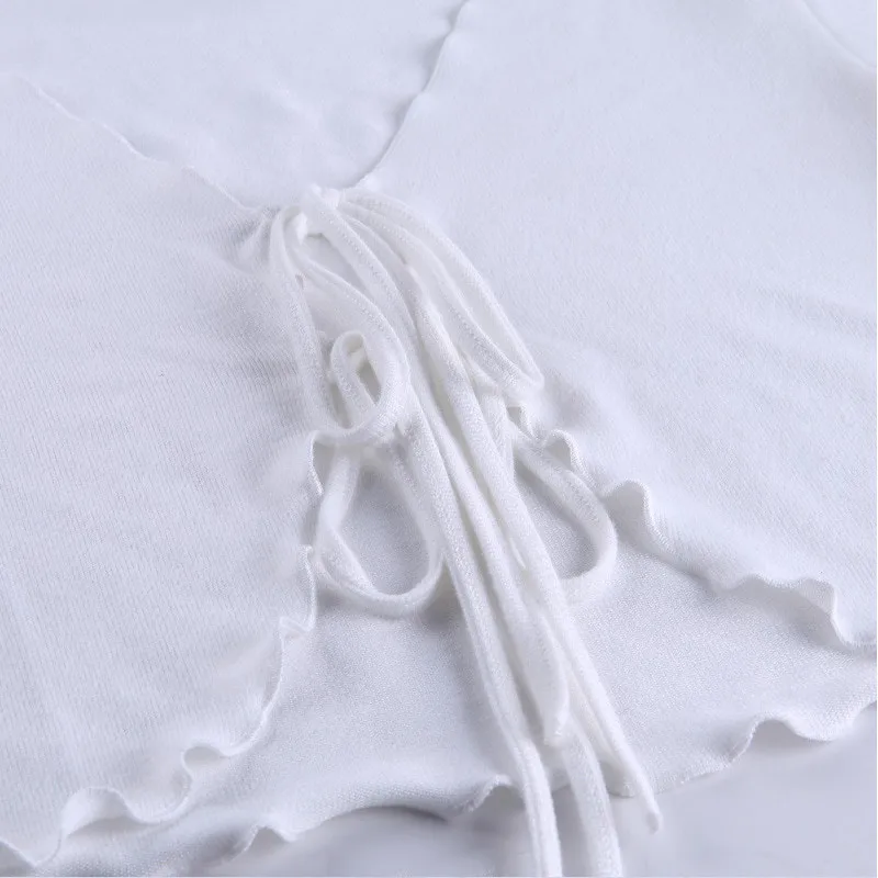 

2020 Autumn Women Knitted Thin Sweater Slim-fit Cardigan Sexy Crop Tops Short Sleeve Casual Coats Outwear Women Crop Top White