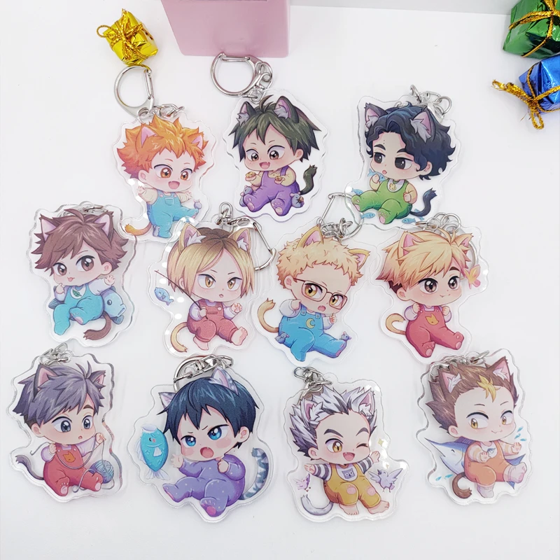 

Anime Haikyuu!! Kindergarten Series Q Versions Keyring Acrylic Keychain Pendant Toy Kuroo Tetsurou Hinata Shoyo Tobio Kageyam