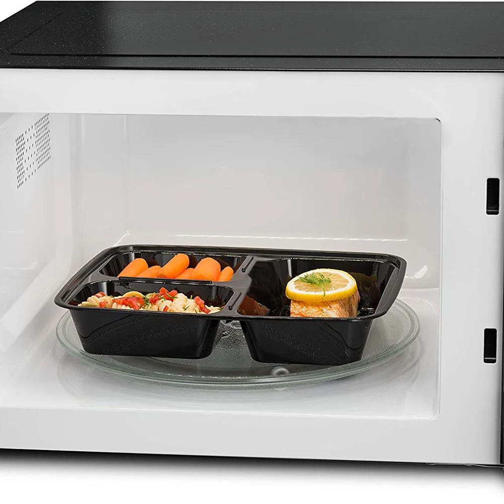 Одноразовый Ланчбокс пластиковая коробка для бенто 4 отсека с крышками