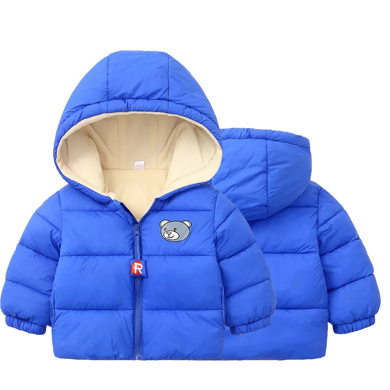 Blue Г. Осенне-зимняя куртка для маленьких девочек; детские пальто; модные теплые куртки с капюшоном для мальчиков; пальто; куртка; Верхняя одежда для детей - Цвет: Blue