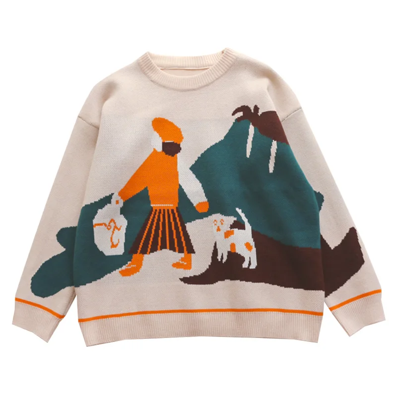 Осенний дизайн повседневный свободный женский Зимний пуловер свитера черный