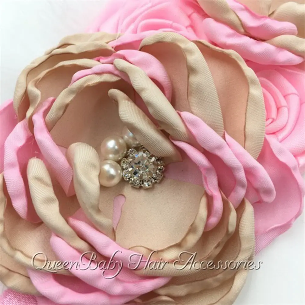 Повязки на голову для маленьких девочек винтажные Стразы эластичные цветочные