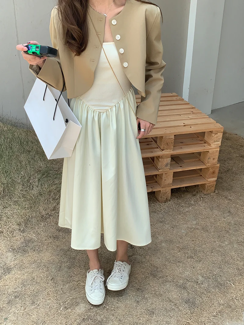 Женское шифоновое платье средней длины трикотажное на французских подтяжках с