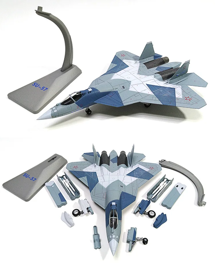 

Soviet Russian Heavy Fighter Su-57 Static Simulation SU 57 Alloy Military Aircraft Model Russia Decoration Customization Toys