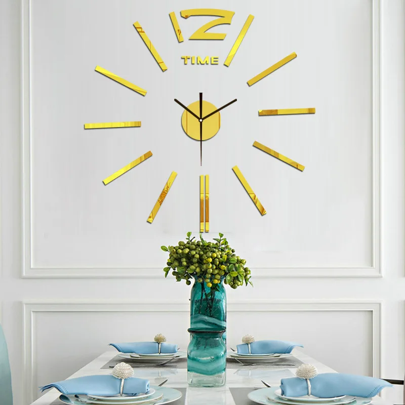 Цифровые настенные мини часы сделай сам бесшумные 3d с наклейками для гостиной