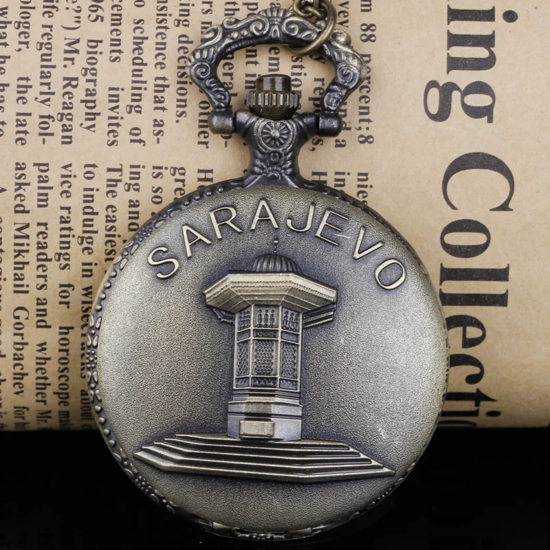 Кварцевые карманные часы бронзовые Мужчины Женщины ожерелье Аналоговый брелок