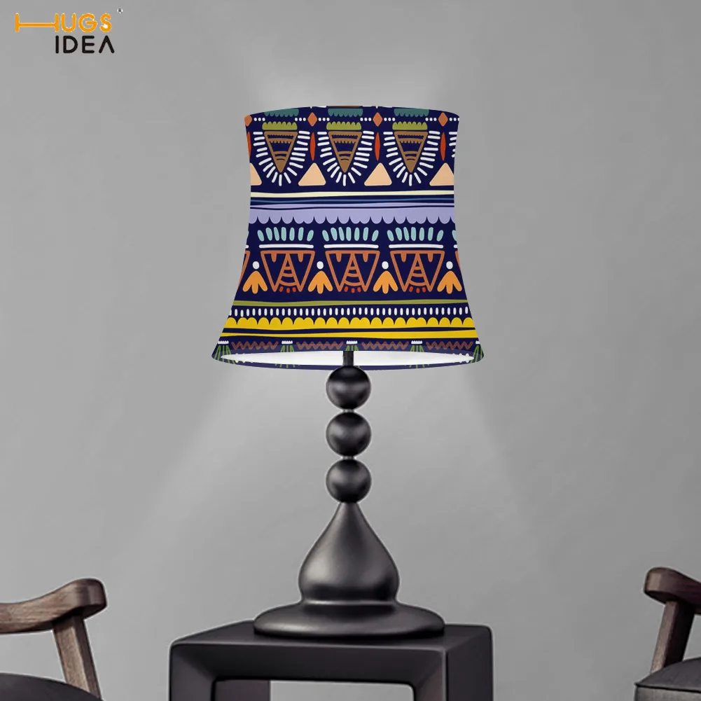 

African Ethnic Tribe Art Print Lampshade Home Lighting Accessories Elastic Cloth Wallt Table Light Covers Washable Lamp Shades