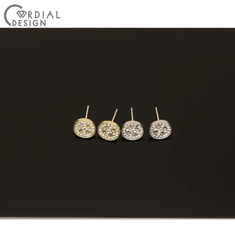 

Cordial Design 50Pcs 9*9MM Jewelry Accessories/Round Shape/Rhodium Earrings Stud/Jewelry Findings & Components/Rhinestone