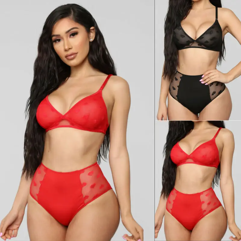 Сексуальные красные короткие комплекты женский бюстгальтер укороченное