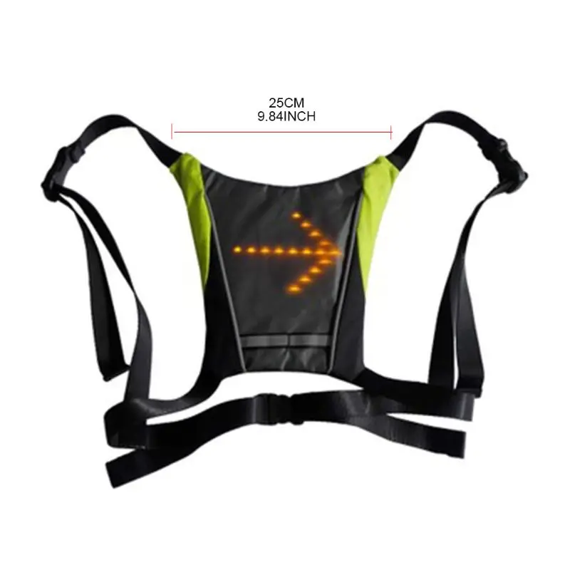 

LED Bike Light USB Rechargeable Cycling Vest Direction Indicator Reflective Backpack Flashing Remote Control Outdoor Sport Bag
