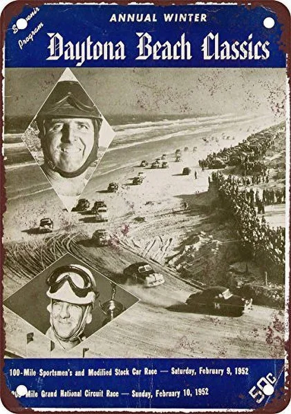

Жестяная вывеска Daytona в виде пляжа для гонок, настенное украшение, винтажная алюминиевая металлическая вывеска в стиле ретро