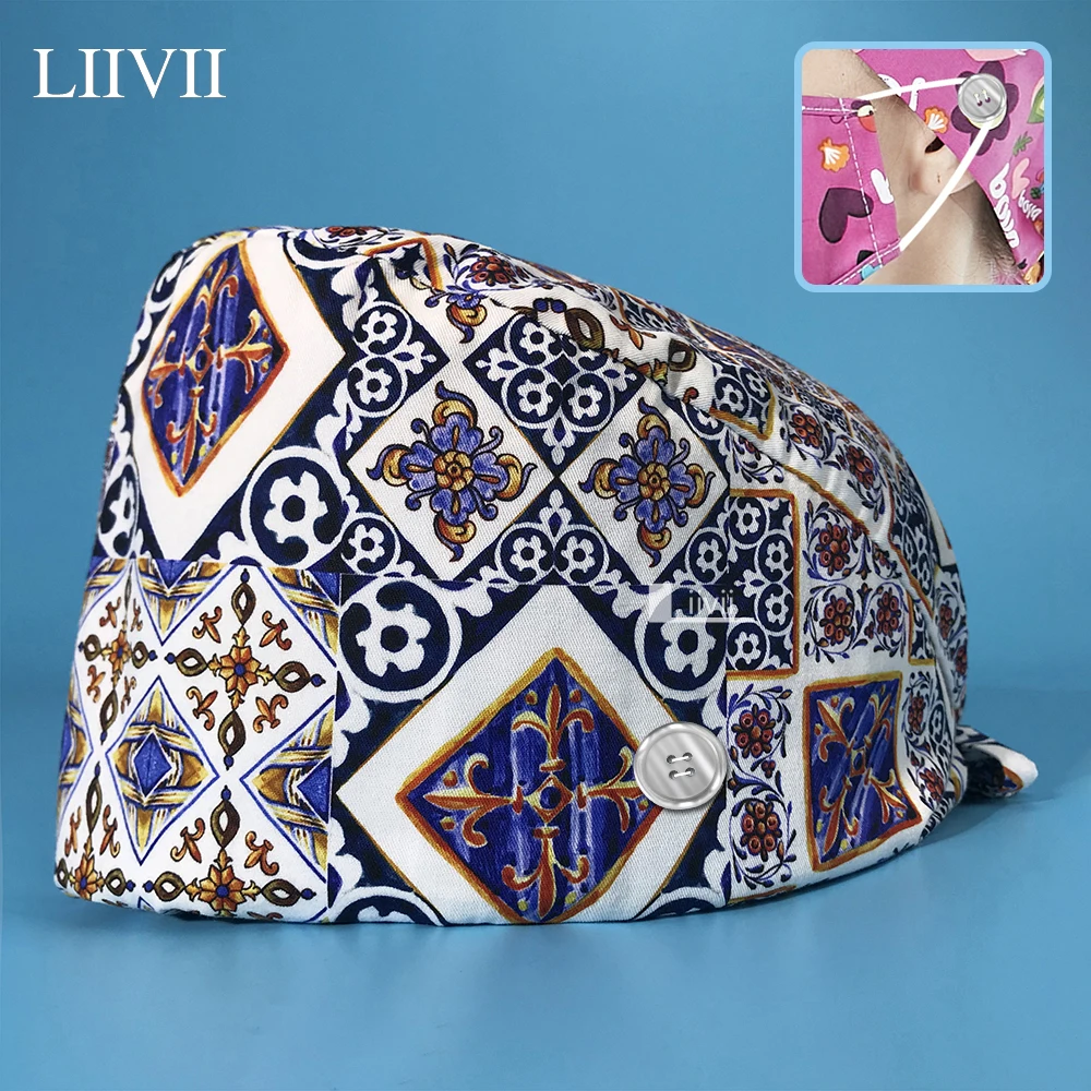 

Регулируемая Шапочка для операционной, женская шапочка, медицинская шапочка для поддержания здоровья, шапочка для груминга домашних живот...