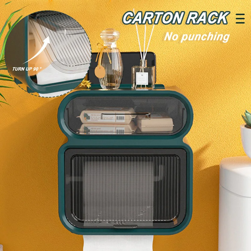 

Аксессуары для хранения, настенный держатель для рулона бумажных полотенец, 2-ярусная плавающая полка для хранения, брызгозащищенная насте...