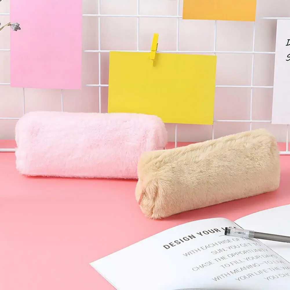 Case Fuzzy Fluffy Pencil Case Makeup Pouch Coin Purse Storage Bag пенал школьный Trousse Stylo Scolaire