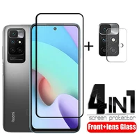 4 in 1 for redmi 10 glass for xiaomi redmi 10 tempered glass full cover hd phone film screen protector for redmi 10 lens glass