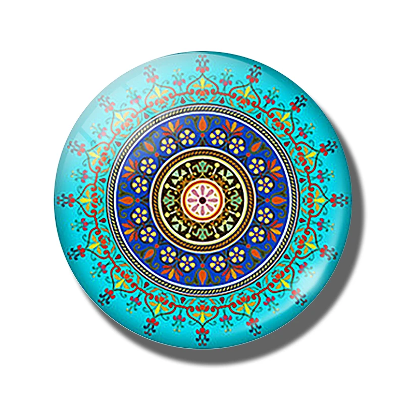 PACK OF 1 Мода Мандала магнит на холодильник 30 мм Стекло Круглый Кабошон декоративный холодильник магнитная наклейка домашняя отделка кухни инструмент - Цвет: PACK OF 1