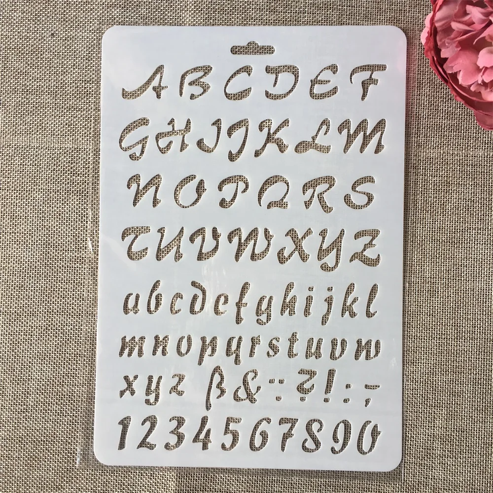 4 шт./компл. 26*18 см Алфавит английские буквы DIY трафареты раскраска для