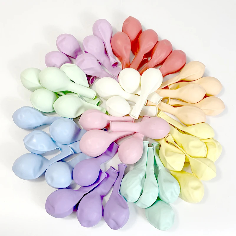 

Матовые воздушные шары макарон, круглые, розовый, желтый, белый