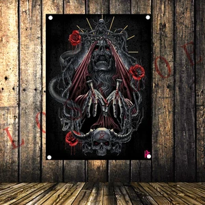 Music Theme Four Holes Wall Hanging Pop Rock Band Signboard Flag & Banner Rock Music Stickers Canvas Painting Tapestry Wall Art