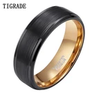 TIGRADE 8 мм Мужские Вольфрам-Карбидное кольцо черного и розового золота Цвет винтажные свадебные кольца для мужчин ювелирные изделия в стиле аниме Masculino Aneis Альянс